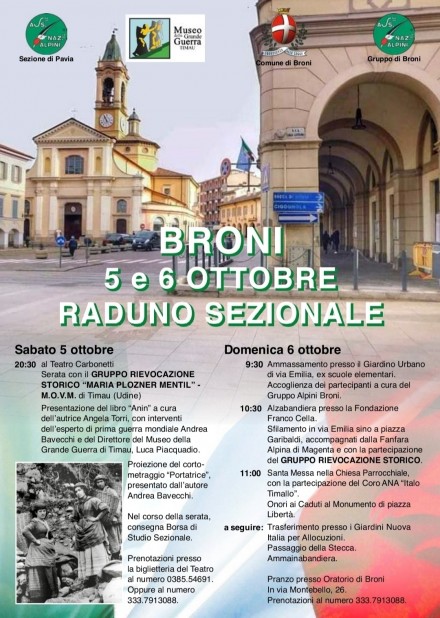 5-6 OTTOBRE RADUNO SEZIONALE ANA PAVIA - Associazione Nazionale Alpini 